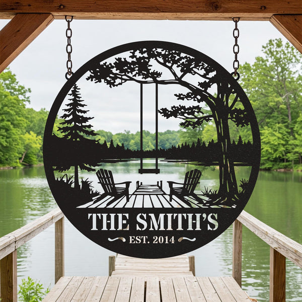 Personalized Outdoor Camping Metal Sign, Metal Outdoor Sign, Custom Lake House Metal Sign, Custom Lake House Name Sign, Lake House Decor