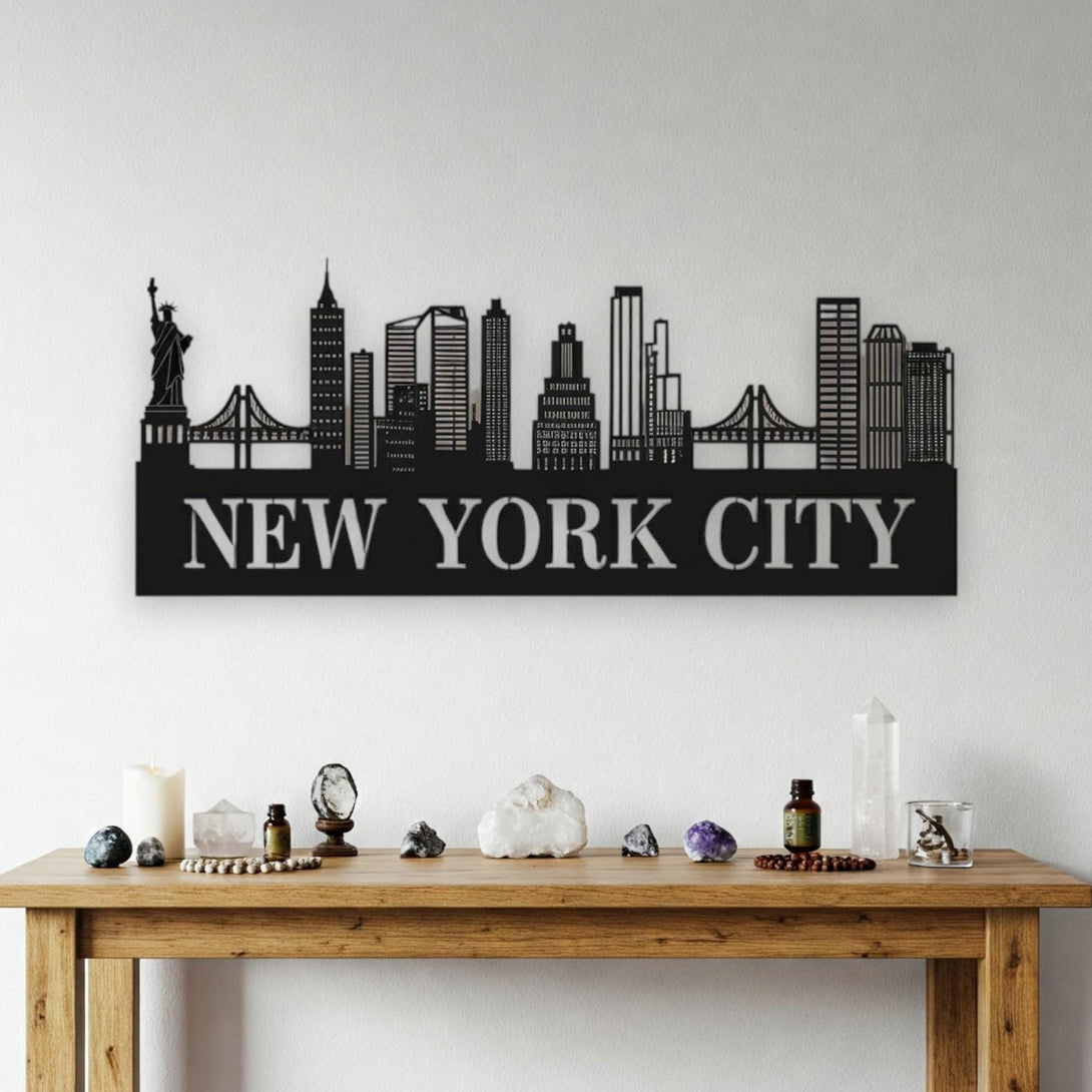 Metal New York City Decor, Custom City Skyline Metal Sign, Nyc Skyline Wall Art, Metal New York City Skyline, Living Room Office Decor