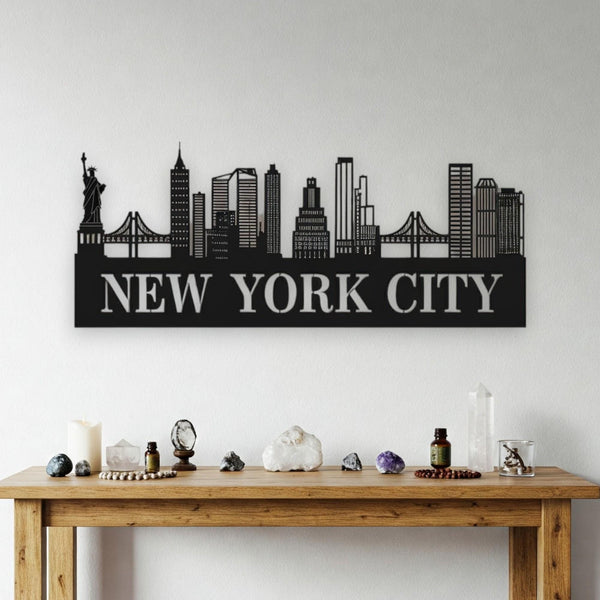 Metal New York City Decor, Custom City Skyline Metal Sign, Nyc Skyline Wall Art, Metal New York City Skyline, Living Room Office Decor