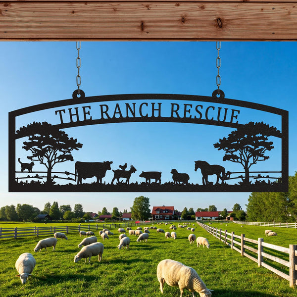 Custom Farmhouse Metal Sign, Ranch Sign Metal Farm Sign, Custom Ranch Entrance Sign, Metal Ranch Welcome Sign Outdoor Wall Art, Home Decor