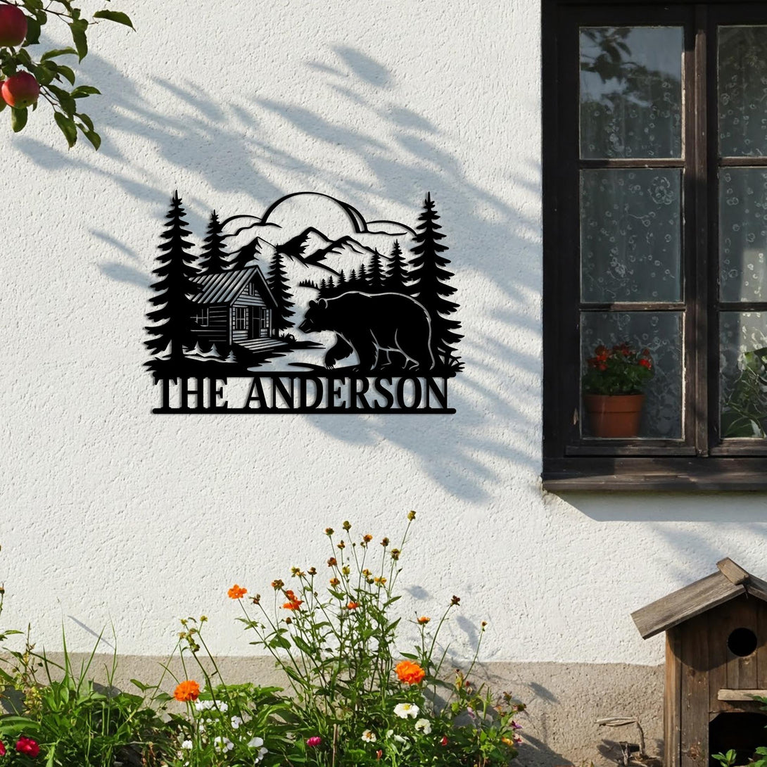 Personalized Garden Metal Sign, Floral Garden Name Sign, Outdoor Garden Wall Art With Watering Can And Flowers, Gardening Gift, Gift For Her