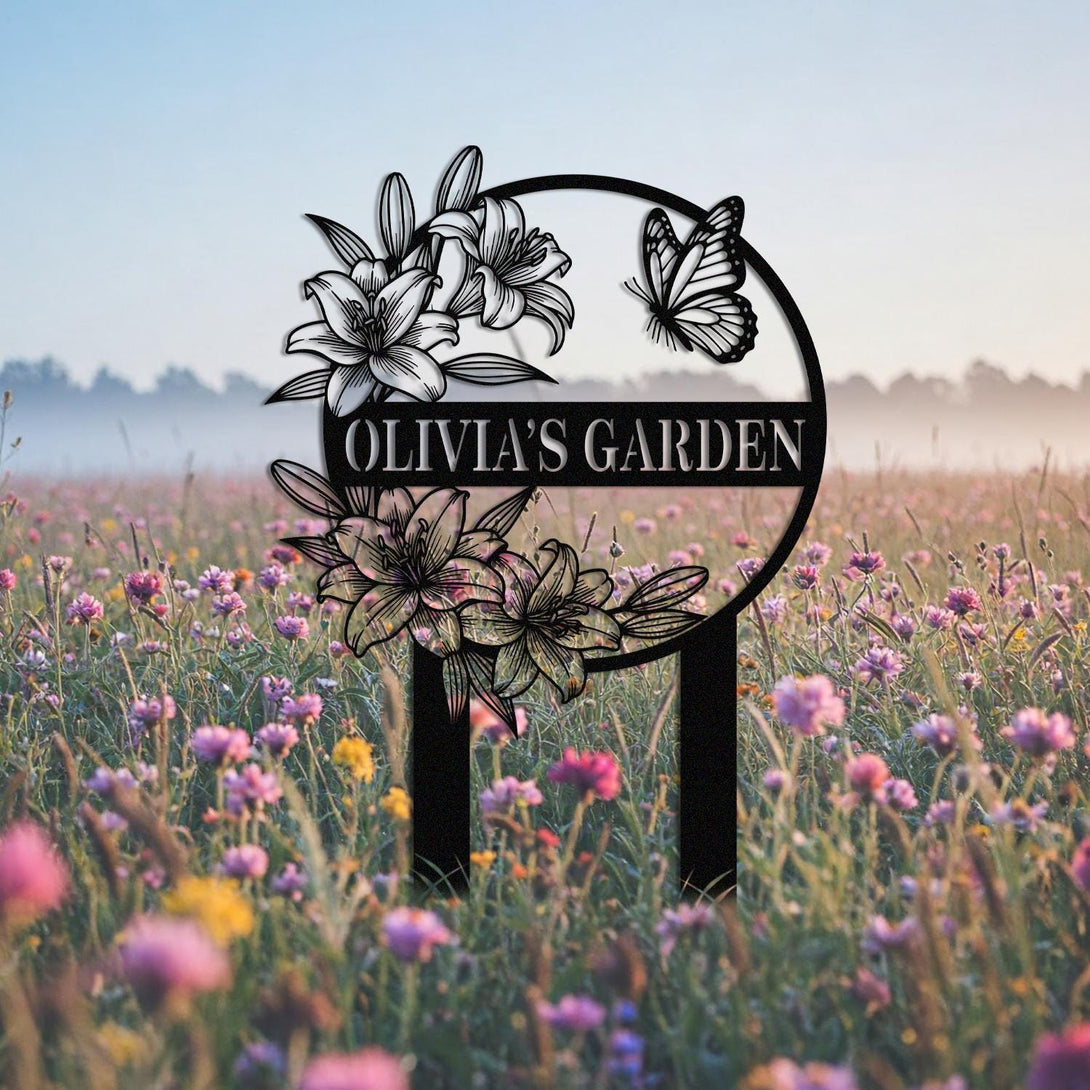 Personalized Metal Garden Name Sign, Metal Garden Stake Sign, Metal Flower Yard Stake, Lawn, Patio, Garden Decor, Gardening Gifts For Dad