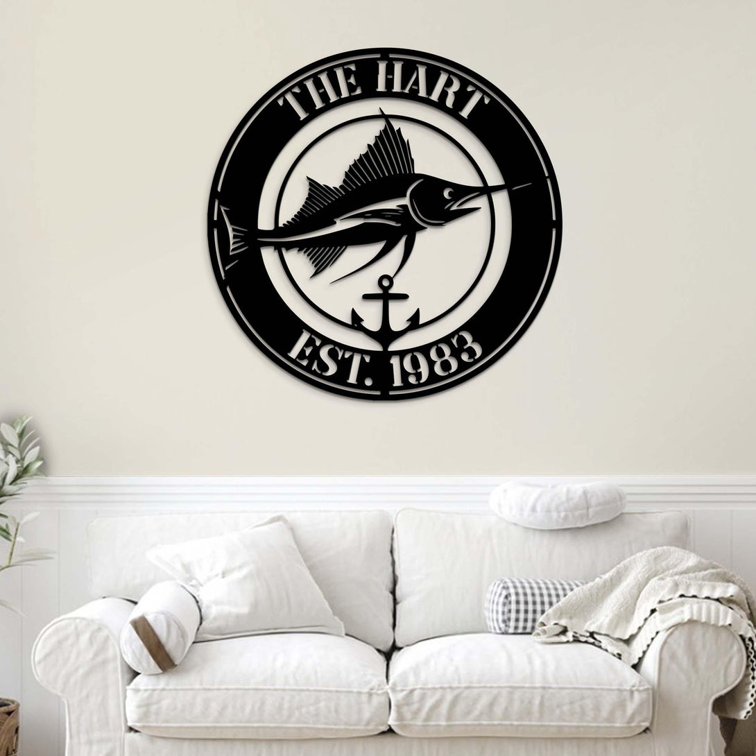 Custom Fishing Metal Sign, Fisher Name Sign, Cabin Decor, Trout Sign, Gift For Him, Fishing Metal Wall Art, Fishing Decor,fisherman Dad Gift