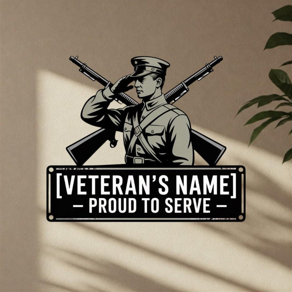 Custom Military Veteran Sign, Soldier Tribute Wall Art, Veteran Name Metal Decor, Military Service Tribute Gift, Usa Independence Day Gift