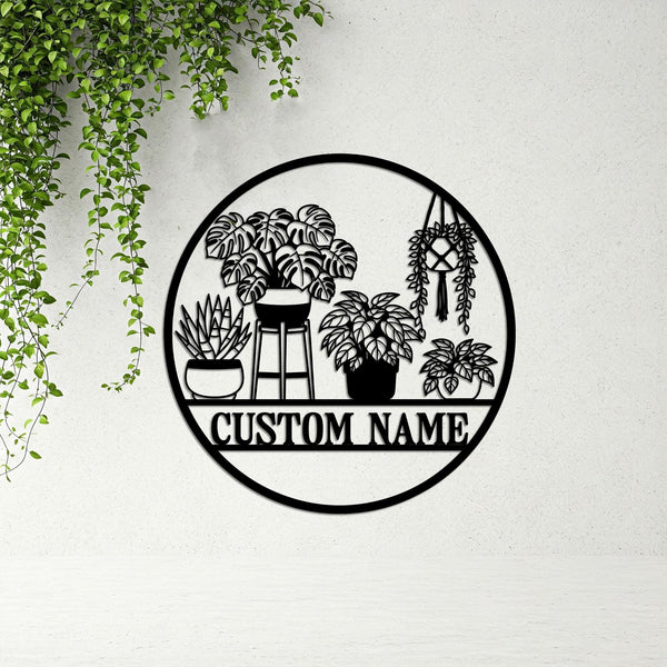 Custom Houseplant Metal Sign, Botanical Name Sign, Garden Metal Sign, Greenhouse Decor, Plant Lover Gift, Garden Decor Gift For Plant Moms