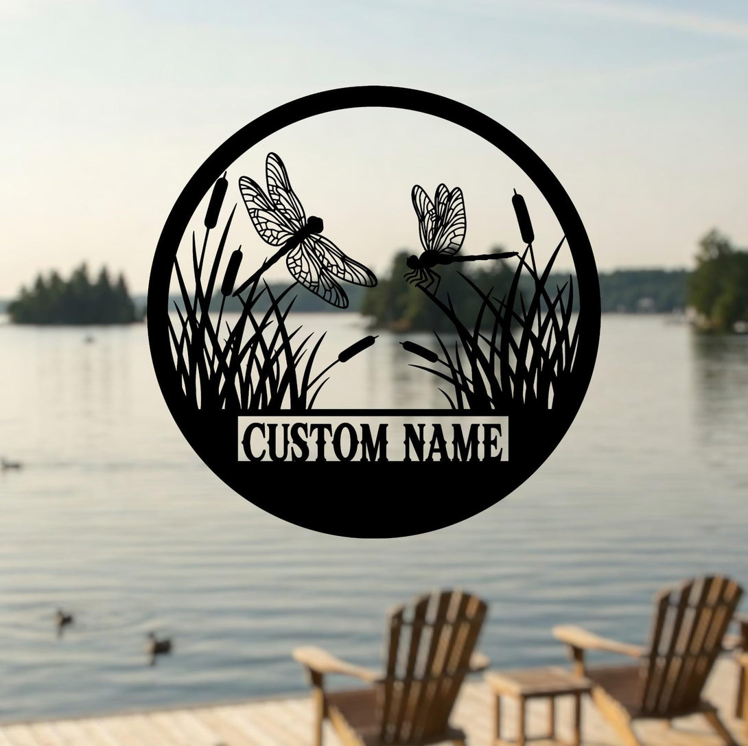 Custom Dragonfly Metal Sign, Dragonfly Garden Sign, Dragonfly Decor, Lake House Sign, Garden Sign, Yard Sign, Patio Sign, Nature Lover Gift