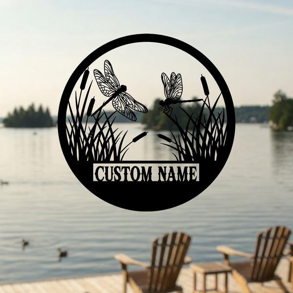 Custom Dragonfly Metal Sign, Dragonfly Garden Sign, Dragonfly Decor, Lake House Sign, Garden Sign, Yard Sign, Patio Sign, Nature Lover Gift
