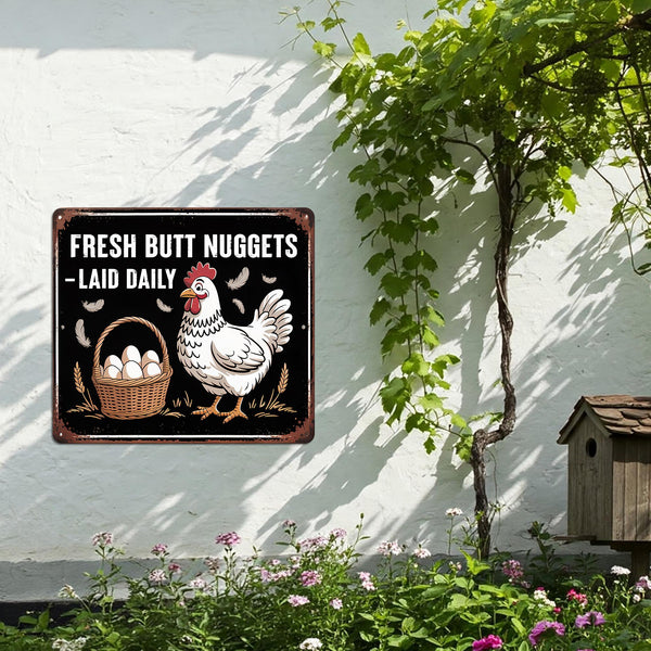 Custom Chicken Coop Sign, Laid Daily Chicken Sign, Butt Nuggets Hen Sign, Hen Coop Decor, Farm Egg Sign, Hen House Decor, Egg Farm Sign