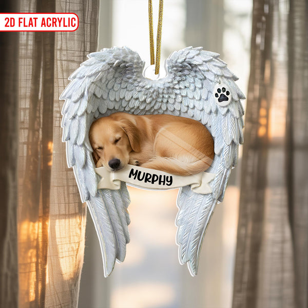 Golden Retriever Angel Wings Memorial Ornament - Custom Pet Loss Christmas Keepsake For Dog Moms