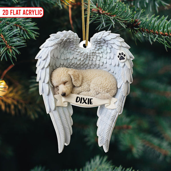 Personalized Poodle Pet Loss Ornament - Custom Memorial Dog Ornament For Dog Moms & Christmas Tree
