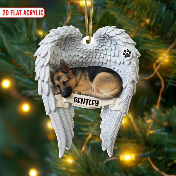 German Shepherd Dog Memorial Ornament - Custom Pet Loss Keepsake & Remembrance Christmas Decoration