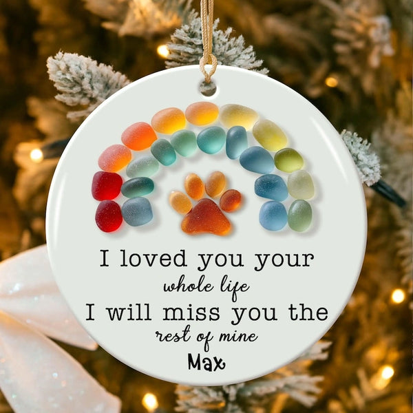 Personalized Pet Memorial Ceramic Ornament - Gift for Pet Owners, Dog & Cat Lovers