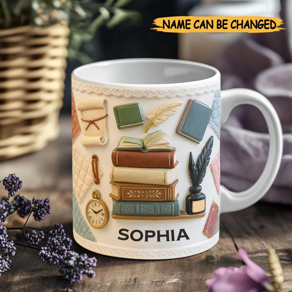 Personalized Book Lover 2D Printed Ceramic Mug