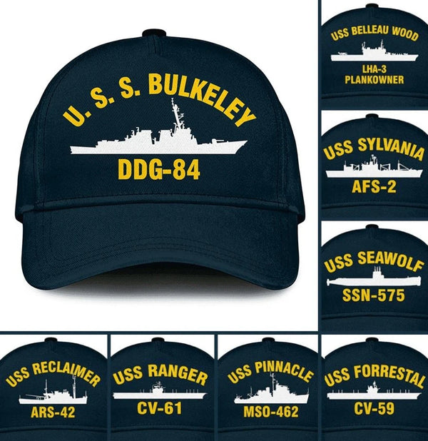 Custom US Navy Ship Hat – Personalized Printed or Embroidered Cap