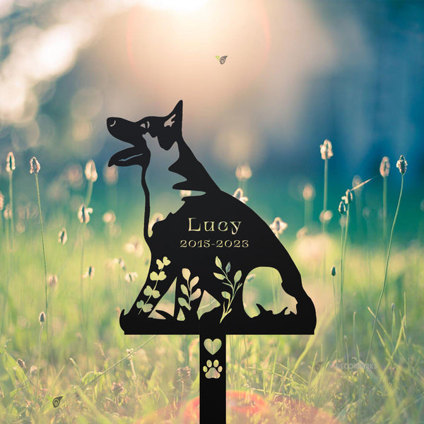 Custom German Shepherd Dog Memorial Stake, Shepherd Dog Loss Remembrance Sign, Dog Memorial Metal Grave Marker, Pet Sympathy Metal Yard Sign