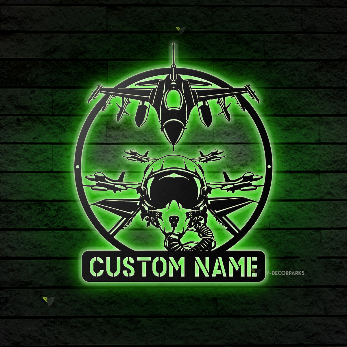 Custom Fighter Jet Pilot Metal Sign With Led Lights, Personalized Air ...