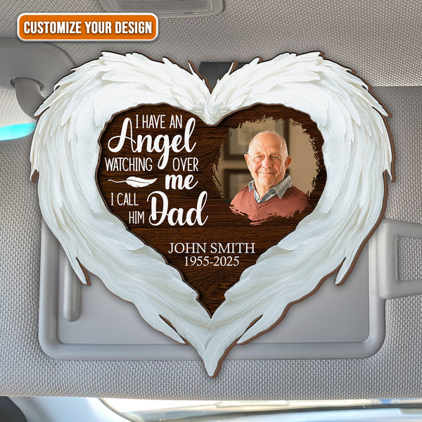Custom Photo My Guardian Angel Memorial Car Virsor Clip