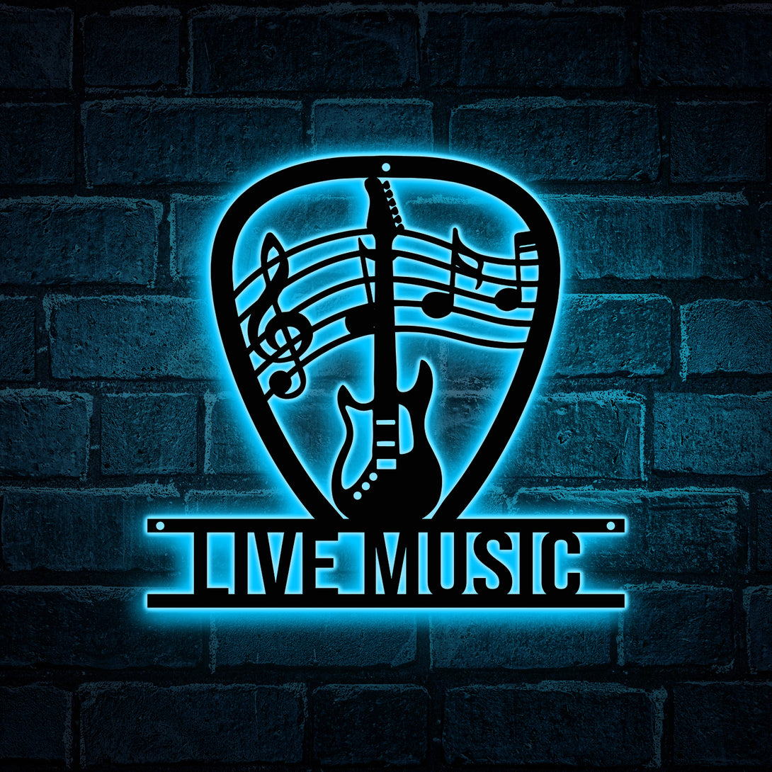 Personalized Electric Guitar Metal Wall Art With Led Lights, Custom Guitarist Metal Name Sign, Guitar Lover Metal Music Room Music Studio Decor