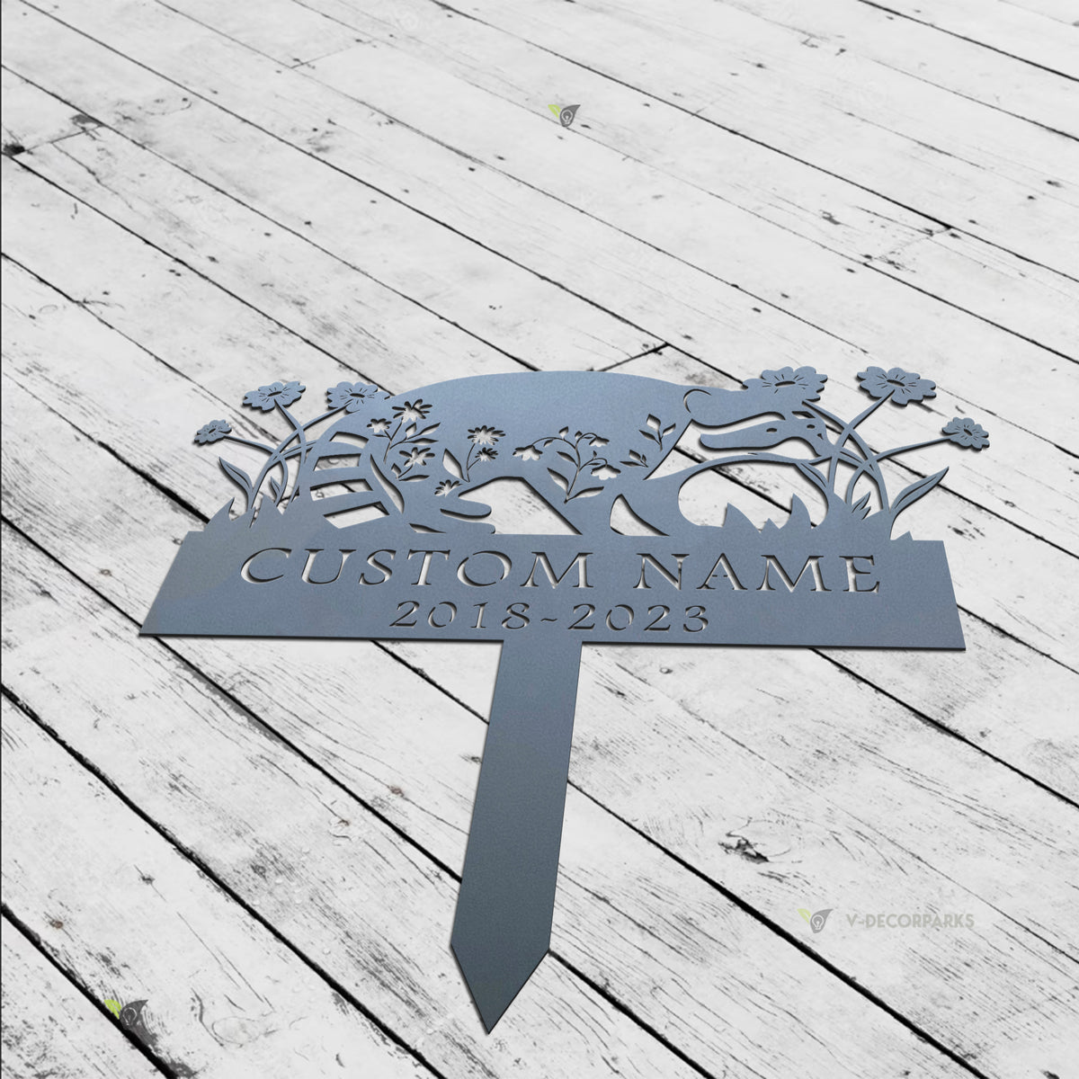 Personalized Floral Raccoon Memorial Metal Stake, Raccoon Sympathy Met ...