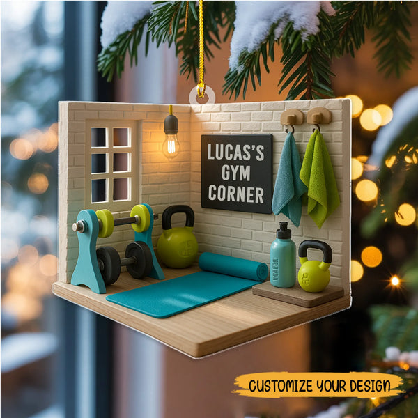 Personalized 2D Flat Print Gym Corner Acrylic Ornament