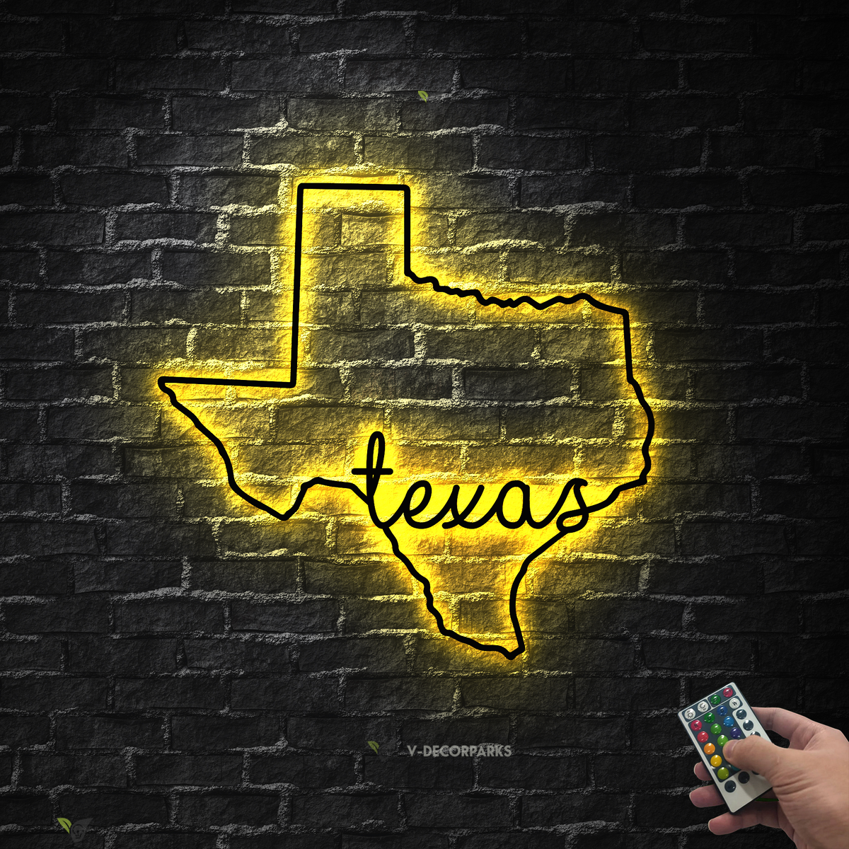 Texas Map Metal Line Art With Led Lights, Texas State Map Metal Wall A ...