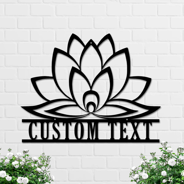Personalized Lotus Flower Metal Wall Art, Lotus Meditation Room Metal Sign Decor, Yoga Buddhist Lotus Metal Art, Lotus Zen House Yoga Studio Decor