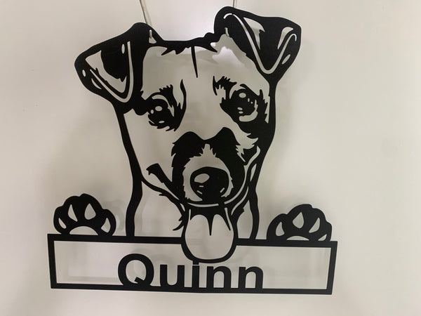 Custom Jack Russell Terries Metal Sign Art, Personalized Jack Russell Metal Name Sign, Jack Russell Dog Lovers Metal Wall Art
