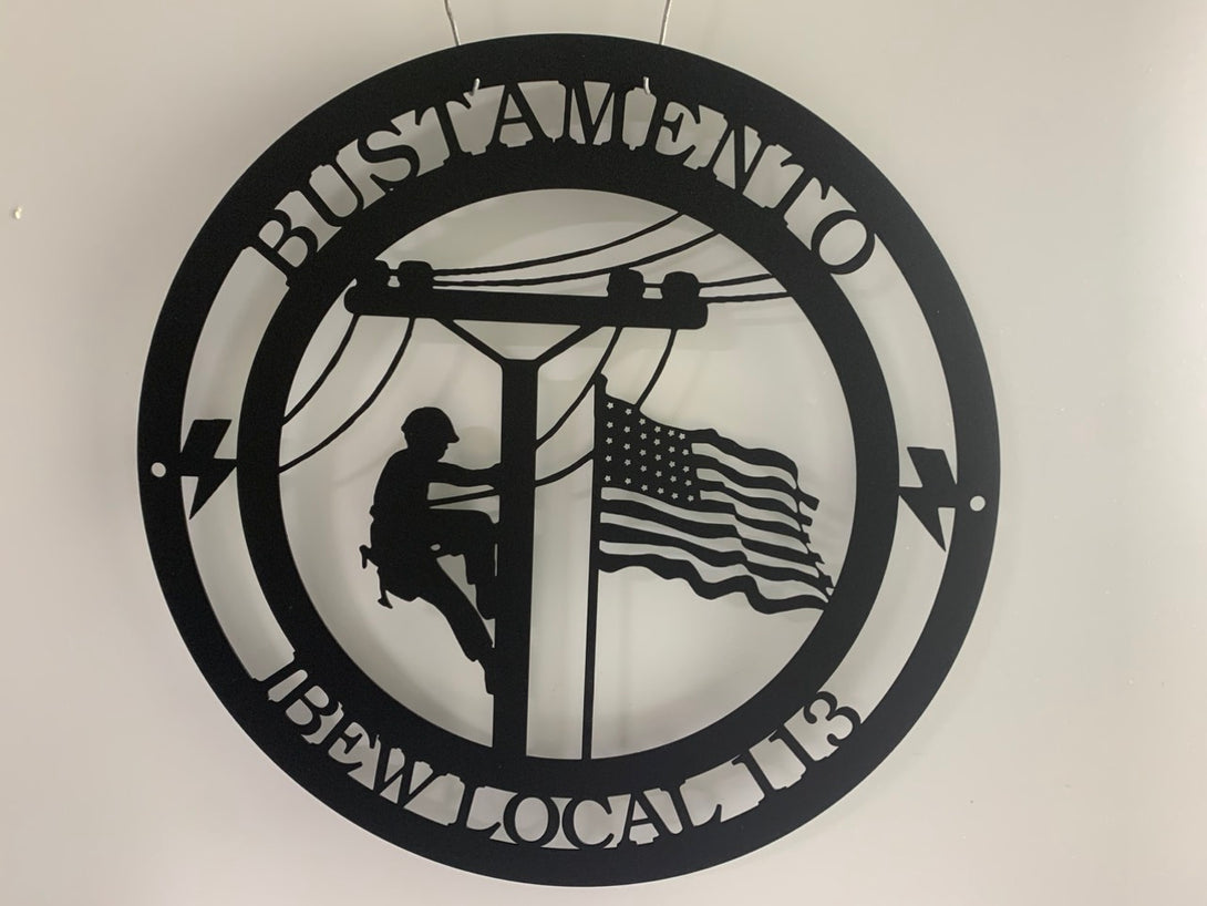 Custom Us Lineman Metal Wall Art, Personalization Electrician Metal Sign, Electrical Lineman Wall Decor, Line Worker Name Sign, Metal Lineman Art