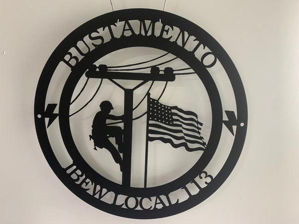 Custom Us Lineman Metal Wall Art, Personalization Electrician Metal Sign, Electrical Lineman Wall Decor, Line Worker Name Sign, Metal Lineman Art
