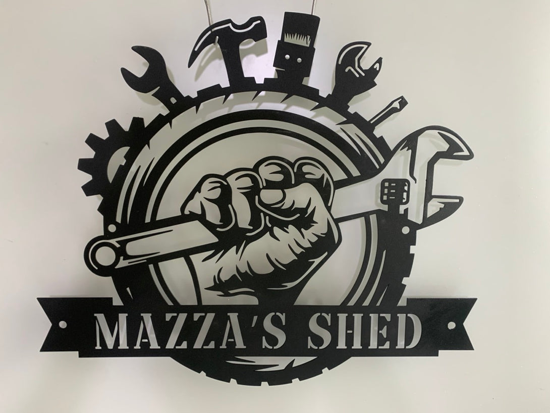 Custom Handyman Tools Monogram Metal Wall Art, Personalized Handyman Metal Name Sign, Mechanic Tools Garage Metal Wall Sign
