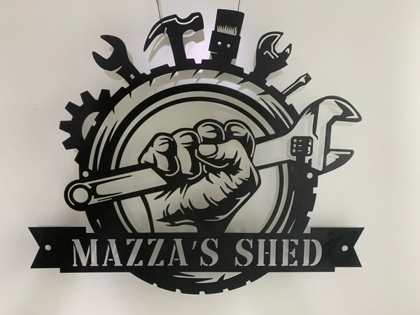 Custom Handyman Tools Monogram Metal Wall Art, Personalized Handyman Metal Name Sign, Mechanic Tools Garage Metal Wall Sign