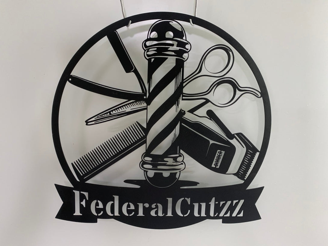Custom Barber Shop Metal Wall Art, Personalized Barber Shop Metal Sign, Salon Wall Decor, Shop Haircut Metal Wall Decor, Hair Salon Metal Sign