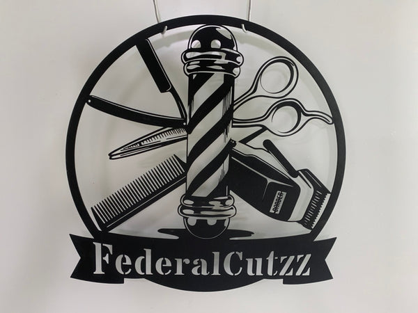 Custom Barber Shop Metal Wall Art, Personalized Barber Shop Metal Sign, Salon Wall Decor, Shop Haircut Metal Wall Decor, Hair Salon Metal Sign