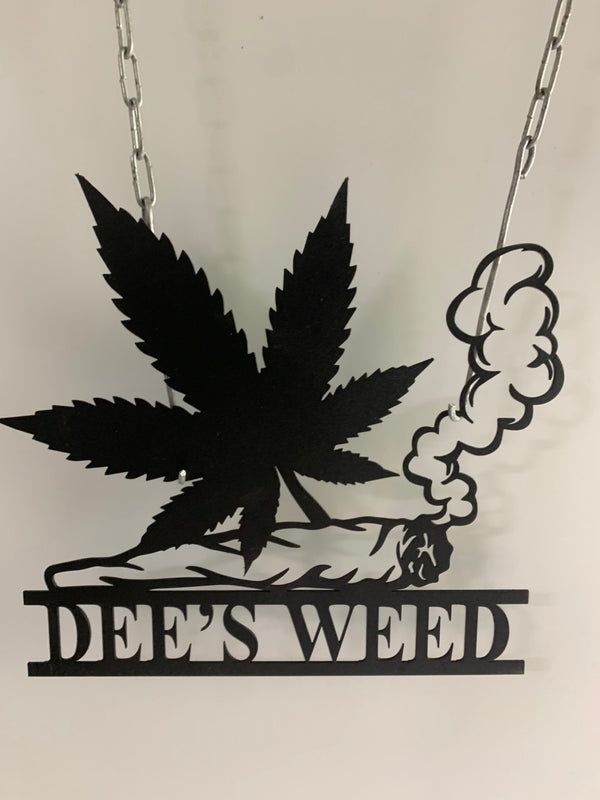 Custom Weed Leaf Metal Wall Art, Cannabis Monogram Metal Sign, Custom Marijuana Sign Decoration, Culture Smoking Cigarette Metal Wall Art