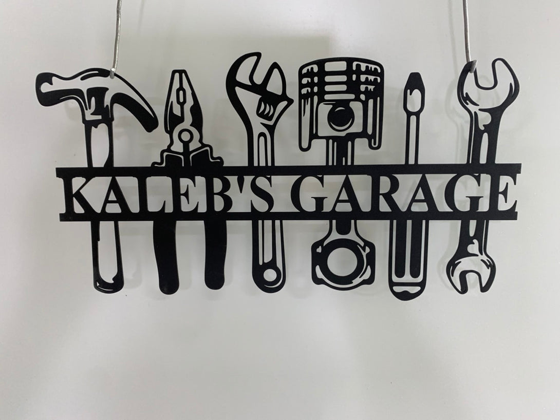 Custom Handyman Tools Monogram Metal Wall Art, Personalized Handyman Name Metal Sign, Mechanic Tools Garage Metal Wall Sign