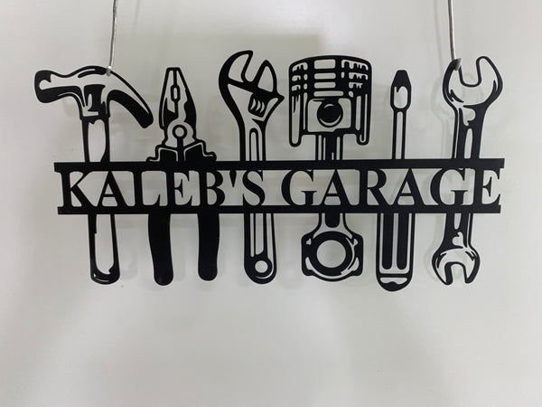 Custom Handyman Tools Monogram Metal Wall Art, Personalized Handyman Name Metal Sign, Mechanic Tools Garage Metal Wall Sign
