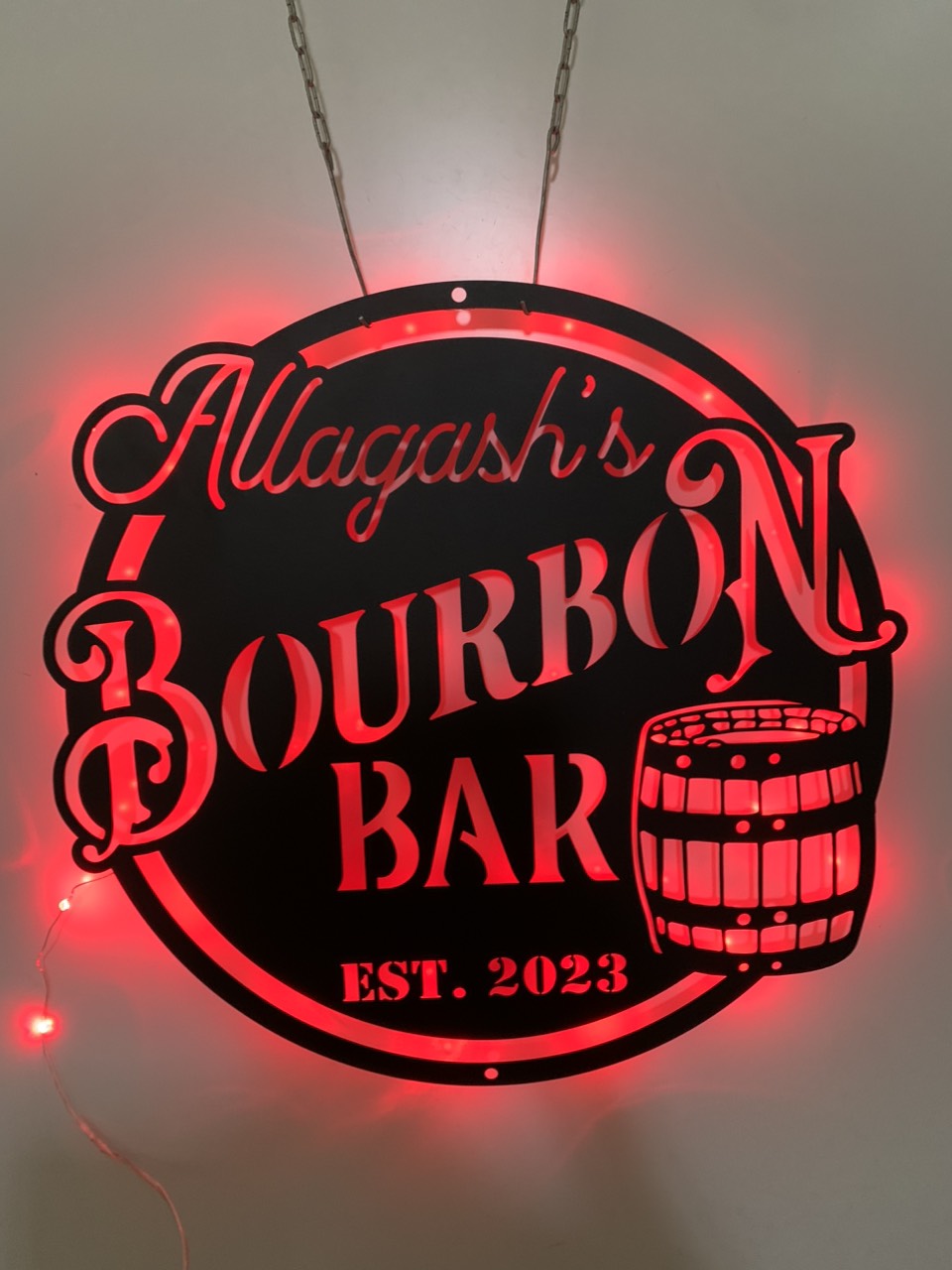 Custom Bourbon Bar Metal Wall Art With Led Light, Personalized Whiskey Cocktail Drinking Name Metal Sign, Home Pub Gin Bar Led Metal Decor