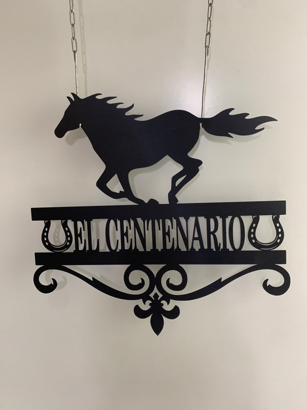 Personalized Running Horse Metal Wall Art, Custom Horse Address Metal Name Sign, Horse Ranch Farm Metal Wall Sign Decor