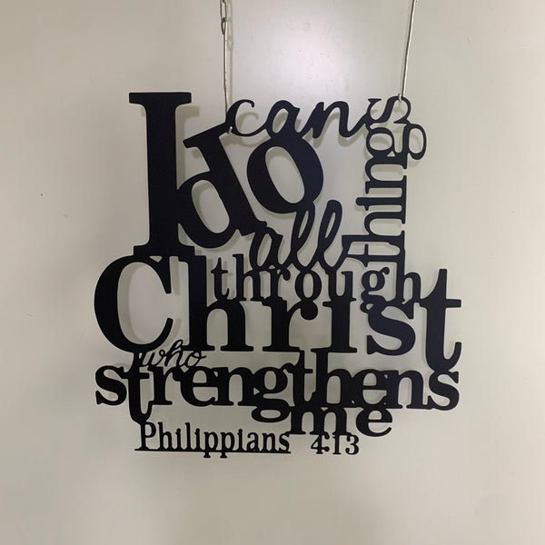 Bible Verse Philippians 4:13 Metal Wall Art, Christian Home Decor, Christian Metal Sign, Philippians 4:13 Bible Verse Metal Wall Door Hanger