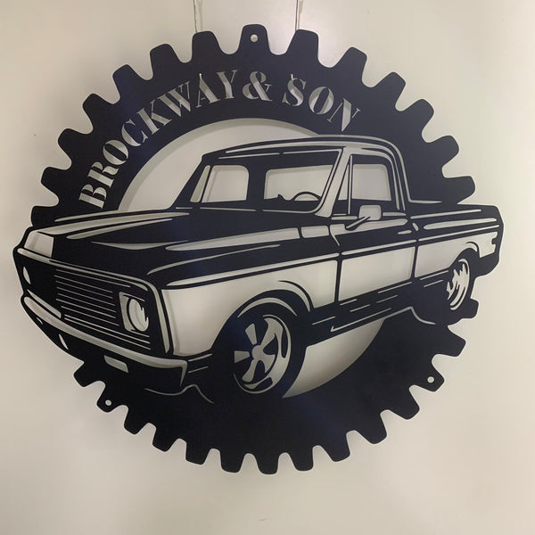 Personalized Car Garage Metal Name Sign, Custom Classic Car Metal Wall Art, Custom Garage Workshop Man Cave Metal Wall Sign