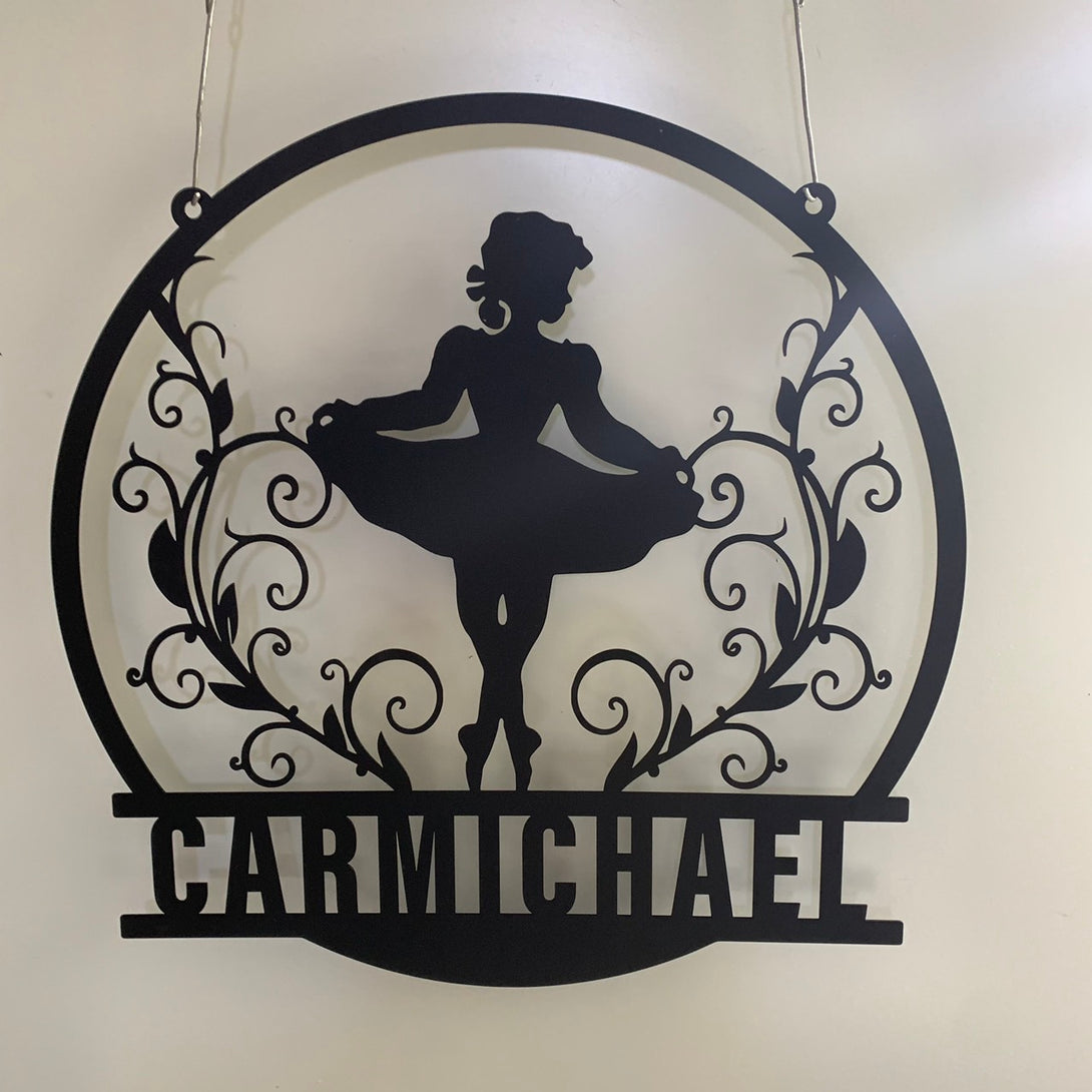 Personalized Ballet Girl Metal Wall Art, Custom Ballet Dance Metal Name Sign, Ballet Dancing Lover Metal Kids Room Wall Decor