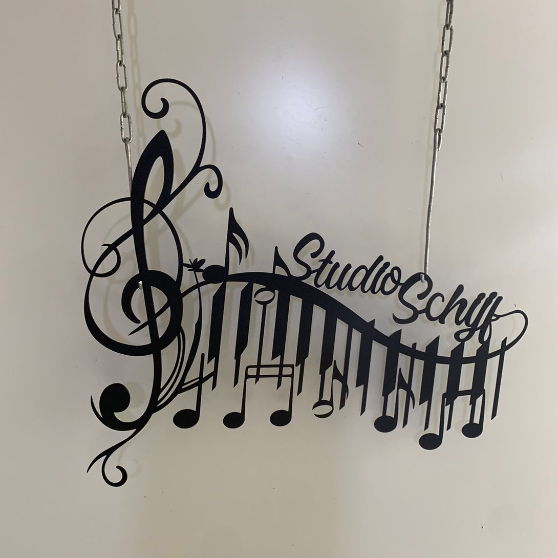Custom Sol Key Music Notes Metal Sign, Personalized Pianist Musician Metal Wall Decor, Treble Clef Music Studio Metal Wall Art