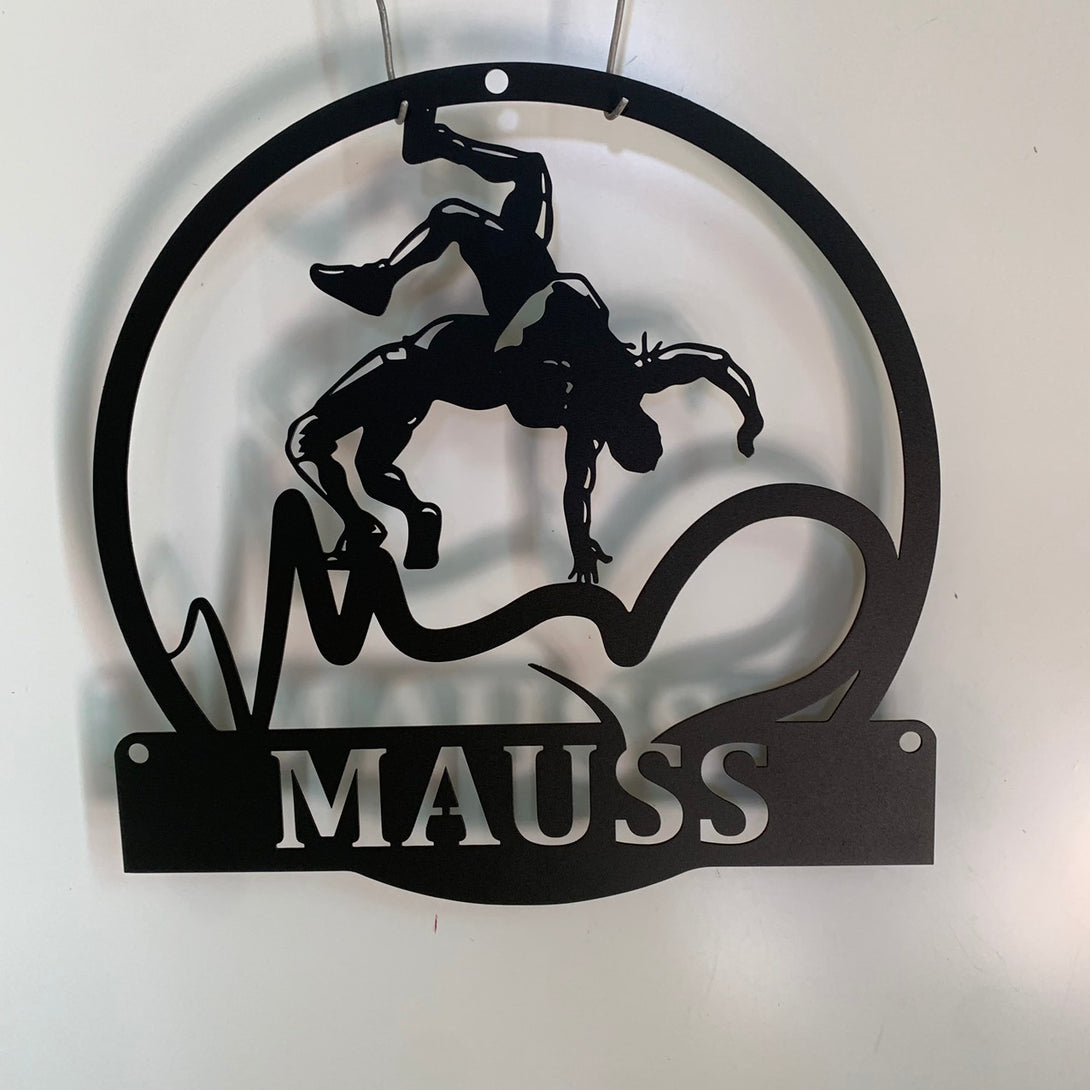 Personalized Wrestler Metal Name Sign, Wrestling Metal Wall Art Decor, Custom Name Wrestling Room Metal Sign, Wrestling Team Metal Wall Sign
