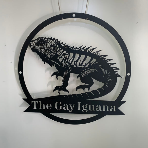 Custom Name Iguana Lizard Metal Wall Art, Personalized Iguana Lizard Metal Name Sign, Iguana Lizard Metal Wall Hanging Sign Home Decor