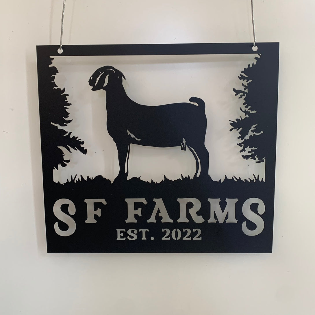 Custom Goat Metal Farm Sign, Personalized Animal Farm Metal Sign, Goat Ranch Farm Metal Wall Art, Goat Farmhouse Metal Wall Decor