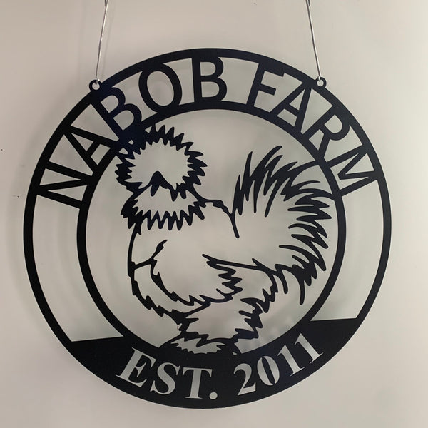 Custom Silkie Chicken Coop Metal Sign, Silkie Hen House Coop Sign, Personalized Silkie Chicken Metal Farm Sign, Chicken Farm Metal Sign