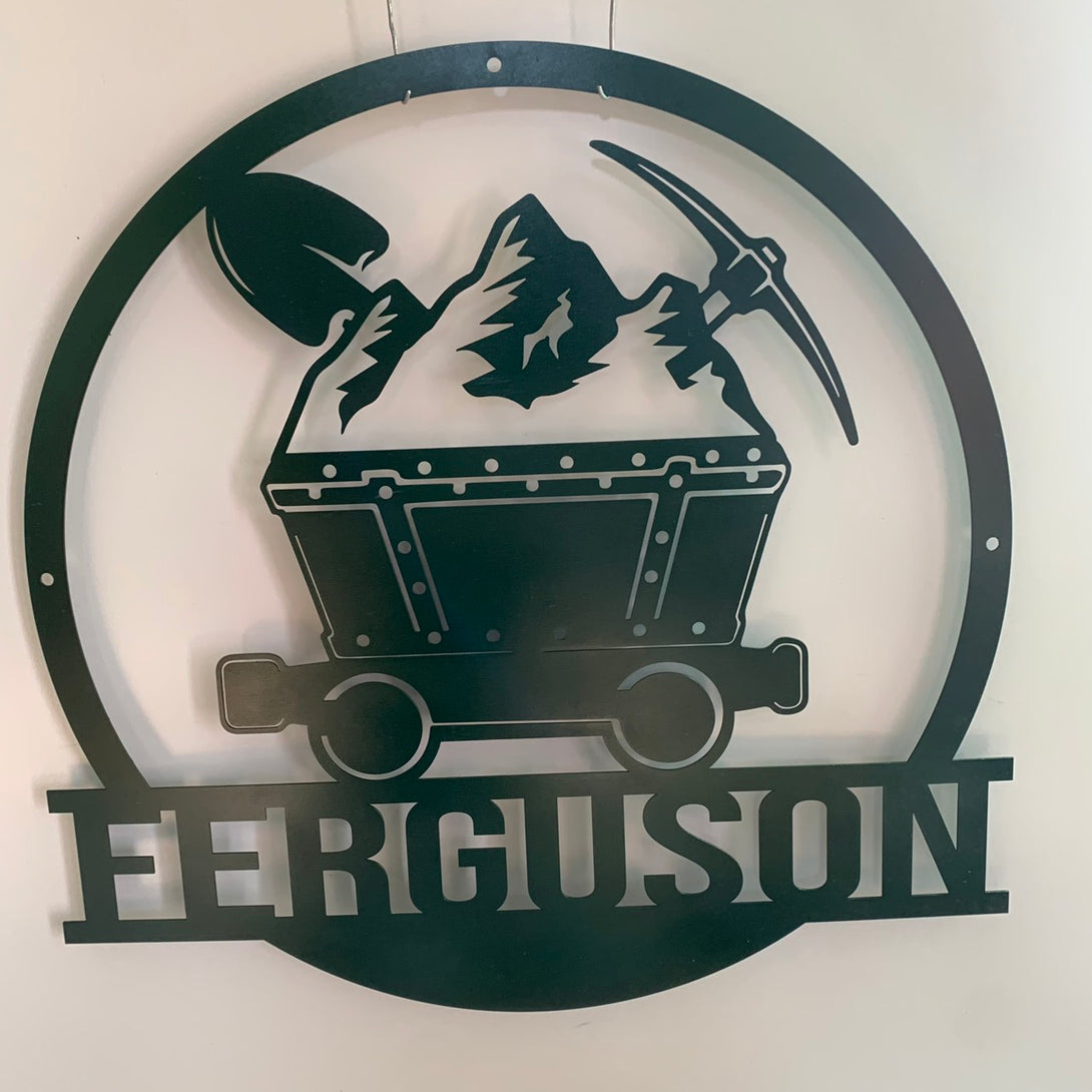 Custom Mining Tools Metal Wall Art, Personalized Miner Metal Name Sign Decoration For Room, Custom Coal Miner Metal Wall Sign Decor