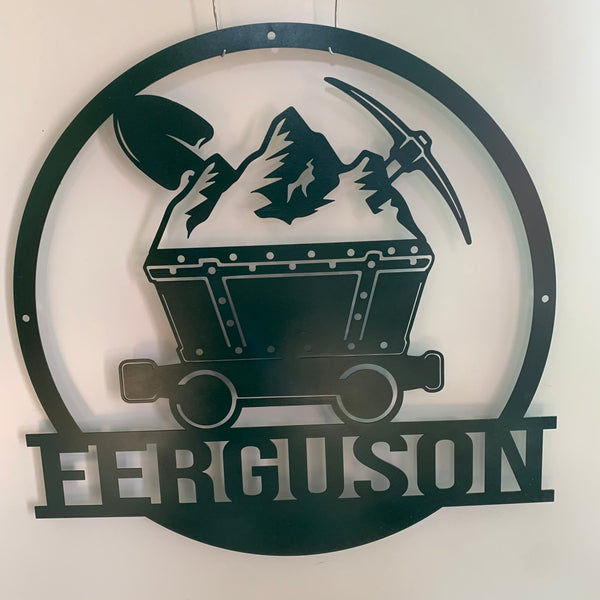 Custom Mining Tools Metal Wall Art, Personalized Miner Metal Name Sign Decoration For Room, Custom Coal Miner Metal Wall Sign Decor