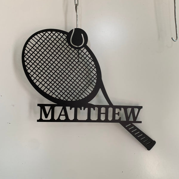 Custom Tennis Metal Wall Art, Personalized Tennis Player Metal Name Sign, Tennis Balls Kid Room Metal Wall Art Decor