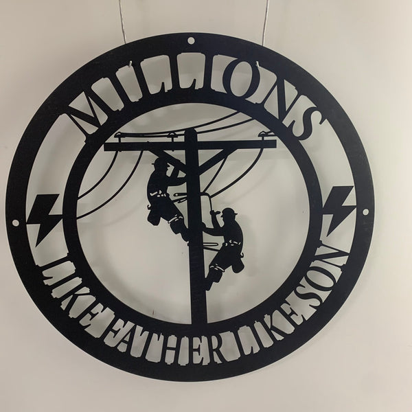 Custom Lineman Metal Wall Art, Personalization Electrician Metal Sign, Electrical Lineman Wall Decor, Line Worker Name Sign, Metal Lineman Art